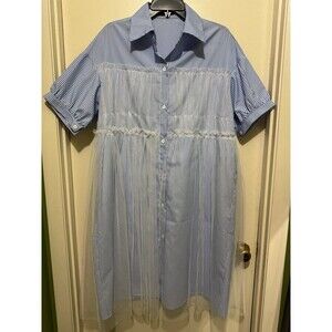 N by Nancy Pinstripe with Tulle Overlay small NWOT